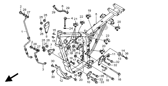 Tutte le parti per il Corpo Del Telaio del Honda SLR 650 1998