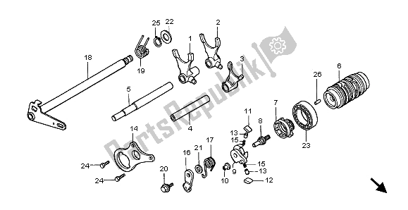 Todas las partes para Tambor De Cambio De Marchas de Honda CR 80R SW 2001