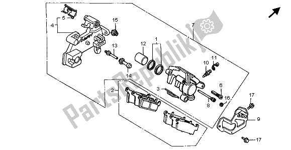 All parts for the Rear Brake Caliper of the Honda CR 80R SW 1999