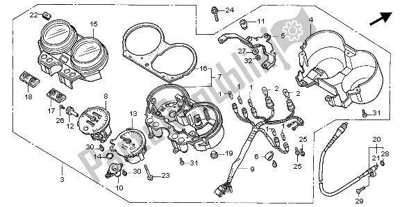 All parts for the Meter (kmh) of the Honda CB 750F2 1997