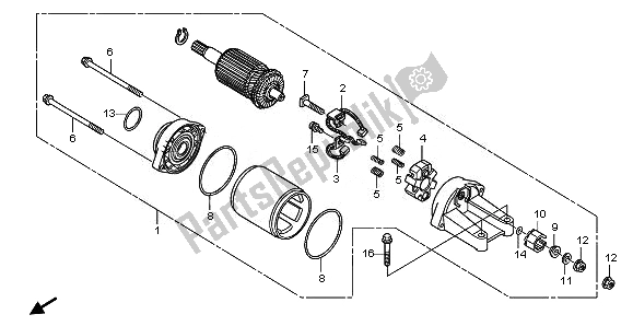 All parts for the Starting Motor of the Honda FJS 400A 2010