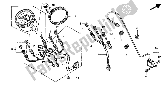 Todas las partes para Metro (kmh) de Honda VT 750C2 2001