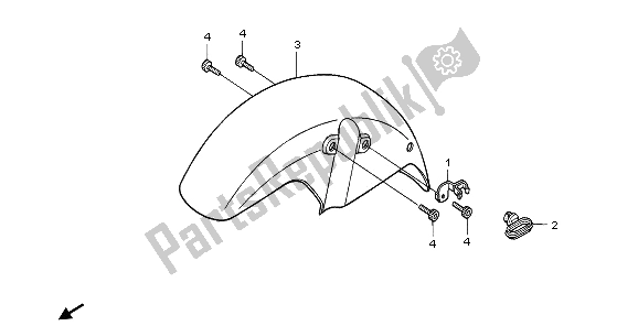 All parts for the Front Fender of the Honda NTV 650 1995