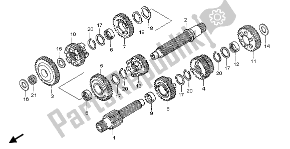 All parts for the Transmission of the Honda ST 1100A 1999