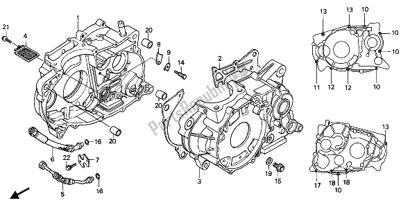 All parts for the Crankcase of the Honda NX 650 1992