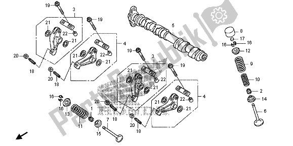 Tutte le parti per il Albero A Camme E Valvola (anteriore) del Honda VFR 1200X 2012