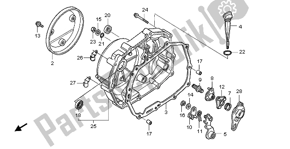 Wszystkie części do Prawa Os? Ona Skrzyni Korbowej Honda ANF 125 2012