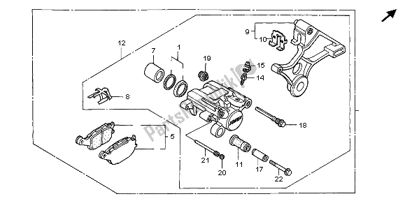 Todas las partes para Pinza De Freno Trasero de Honda CBR 600F 1995