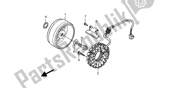 All parts for the Generator of the Honda VT 750C2S 2010