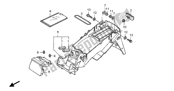 Toutes les pièces pour le Garde-boue Arrière du Honda CBR 600F 2005