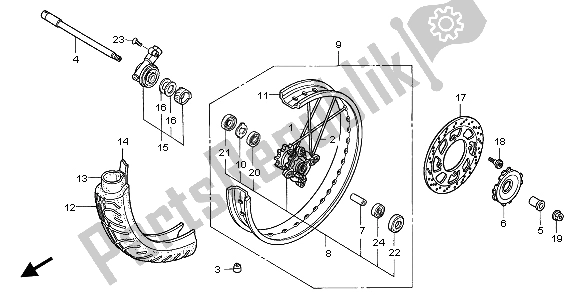 Todas las partes para Rueda Delantera de Honda FMX 650 2007
