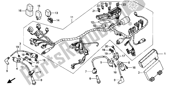 Tutte le parti per il Cablaggio E Bobina Di Accensione del Honda XRV 750 Africa Twin 1994