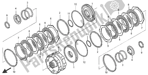 Todas las partes para Embrague (2-3) de Honda TRX 650 FA Fourtrax Rincon 2005