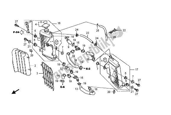 Toutes les pièces pour le Radiateur du Honda CRF 450R 2012