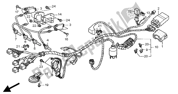 All parts for the Wire Harness of the Honda CB 600F Hornet 2000