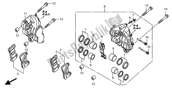 All parts for the Front Brake Caliper of the Honda CBR 600 RR 2011