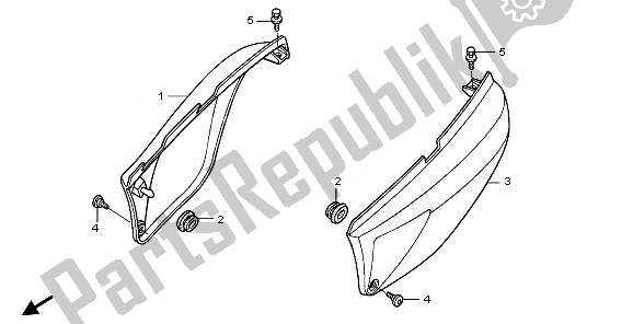 All parts for the Side Cover of the Honda XL 125V 2008