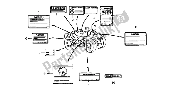 Todas las partes para Etiqueta De Precaución de Honda TRX 450 FE Fourtrax Foreman ES 2004