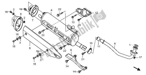 All parts for the Exhaust Muffler of the Honda NSS 250A 2009