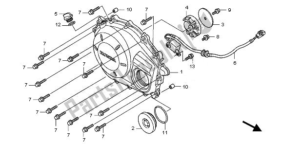All parts for the Right Crankcase Cover of the Honda CBF 1000 SA 2010