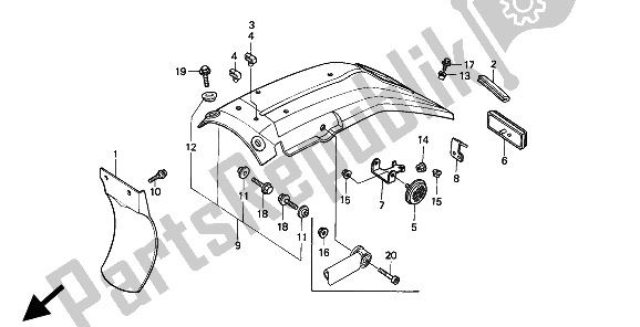 Todas las partes para Guardabarros Trasero de Honda XR 250R 1994