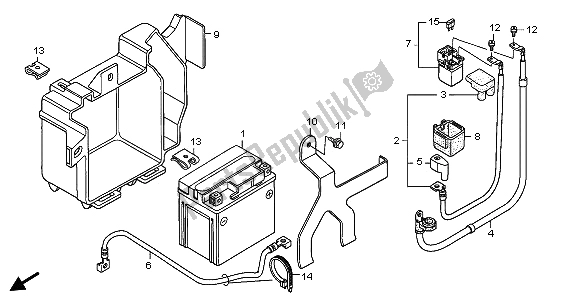 Toutes les pièces pour le Batterie du Honda XL 125V 2009