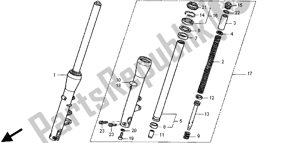 All parts for the Front Fork of the Honda CB 1300X4 1998