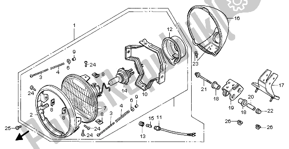 Todas las partes para Faro de Honda VT 1100C 1995