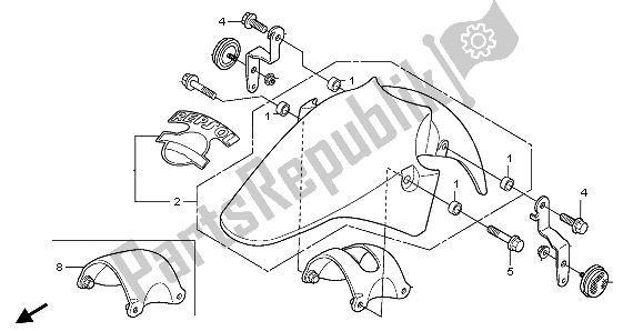 All parts for the Front Fender of the Honda CBR 125 RW 2009