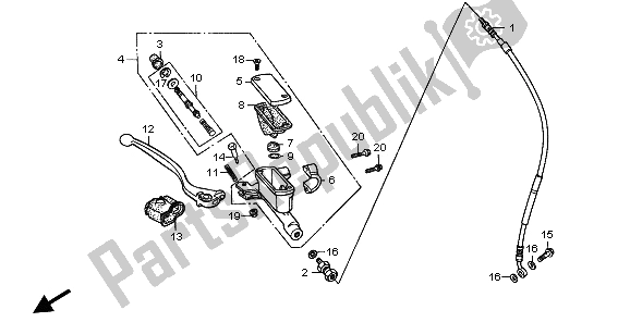 Todas las partes para Fr. Cilindro Maestro Del Freno de Honda CR 80 RB LW 1996