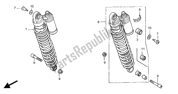 Toutes les pièces pour le Coussin Arrière du Honda CB 1300A 2005