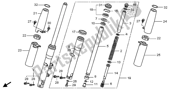 Tutte le parti per il Forcella Anteriore del Honda VT 750C 2008