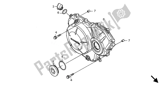 Todas las partes para Tapa Del Cárter Derecho de Honda VFR 1200 FA 2010