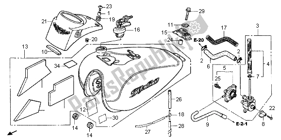 Todas las partes para Depósito De Combustible de Honda VT 750 CA 2006
