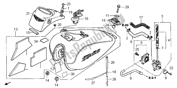 Todas las partes para Depósito De Combustible de Honda VT 750 CA 2006