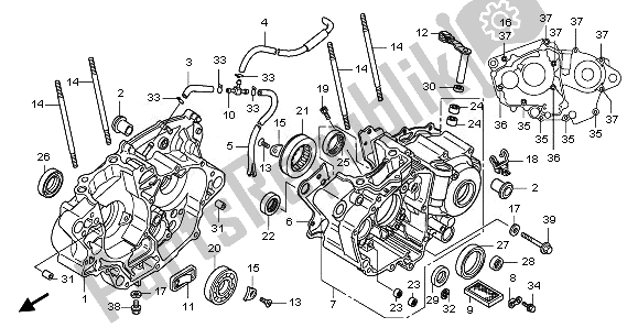 All parts for the Crankcase of the Honda CRF 150 RB LW 2008