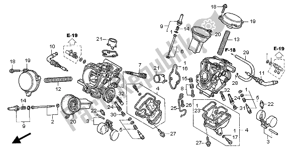 Todas las partes para Carburador (componentes) de Honda XL 125V 2001