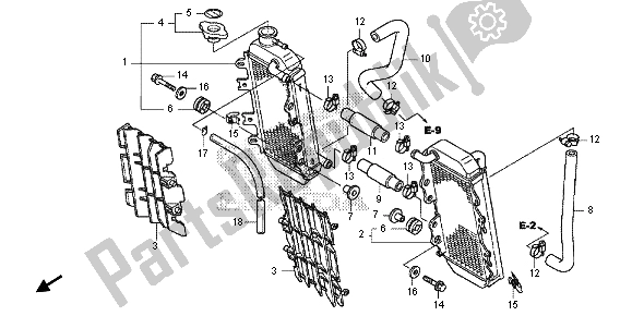 Todas as partes de Radiador do Honda CRF 150R SW 2013