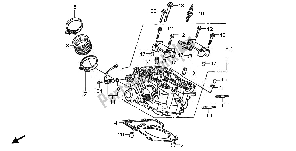 Toutes les pièces pour le Culasse Arrière du Honda XL 1000 VA 2008