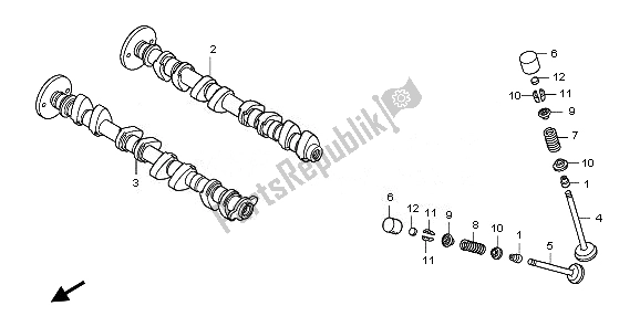 All parts for the Camshaft & Valve of the Honda CBF 600N 2010