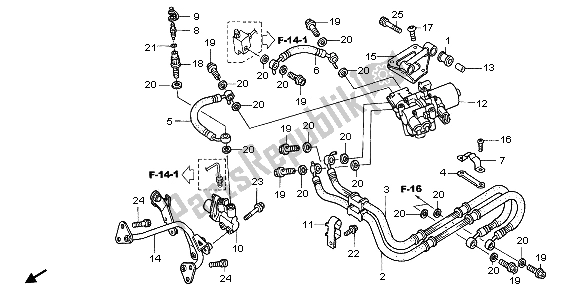 Alle onderdelen voor de Achterremslang van de Honda VFR 800A 2007