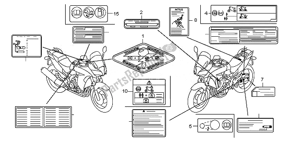 All parts for the Caution Label of the Honda CBF 1000 FTA 2010