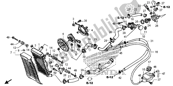 Tutte le parti per il Termosifone del Honda VT 1300 CXA 2013