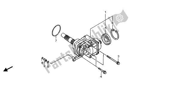 All parts for the Cross Shaft of the Honda VTX 1300S 2007