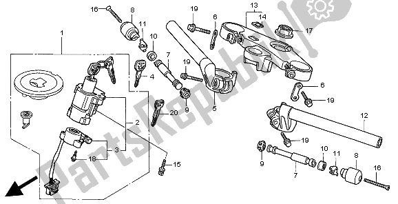 Toutes les pièces pour le Tuyau De Poignée Et Pont Supérieur du Honda CBR 900 RR 1998