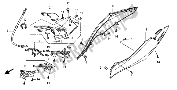 Todas las partes para Cubierta Del Cuerpo de Honda WW 125 EX2 2012