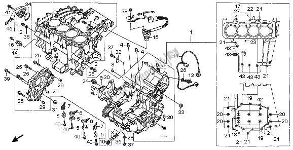 Todas as partes de Bloco Do Motor do Honda CBR 1000 RR 2006