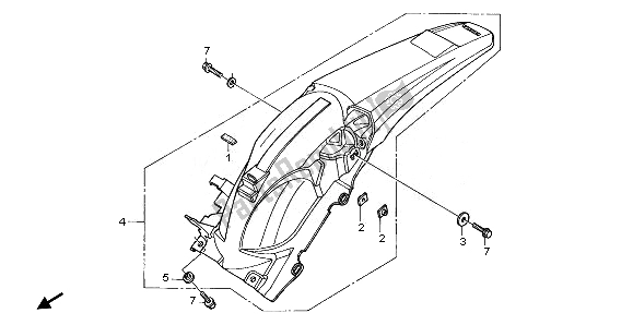 All parts for the Rear Fender of the Honda CRF 250X 2011