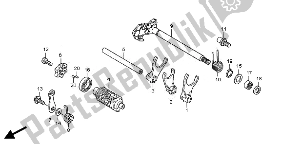 All parts for the Gear Shift Drum of the Honda CBR 250R 2011