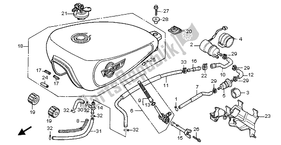 Wszystkie części do Zbiornik Paliwa I Pompa Paliwa Honda VT 600C 1995